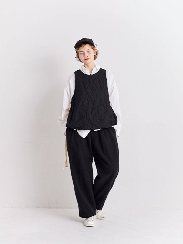 Veritecoeur Wool Tuck Pants