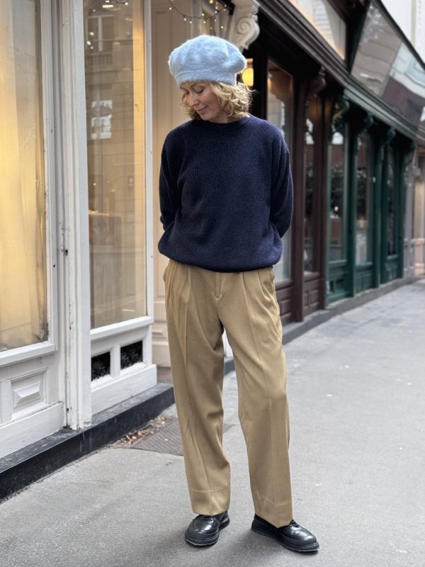 HERILL Back Satin Wool Pants