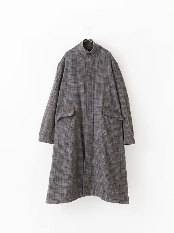 Veritecoeur Wool Cotton Check Coat