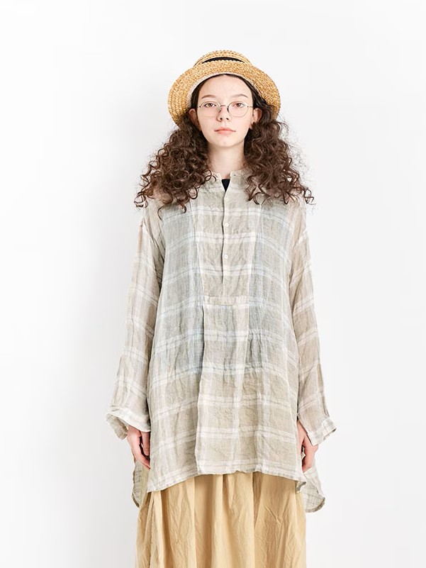 Veritecoeur Linen Check York Shirt
