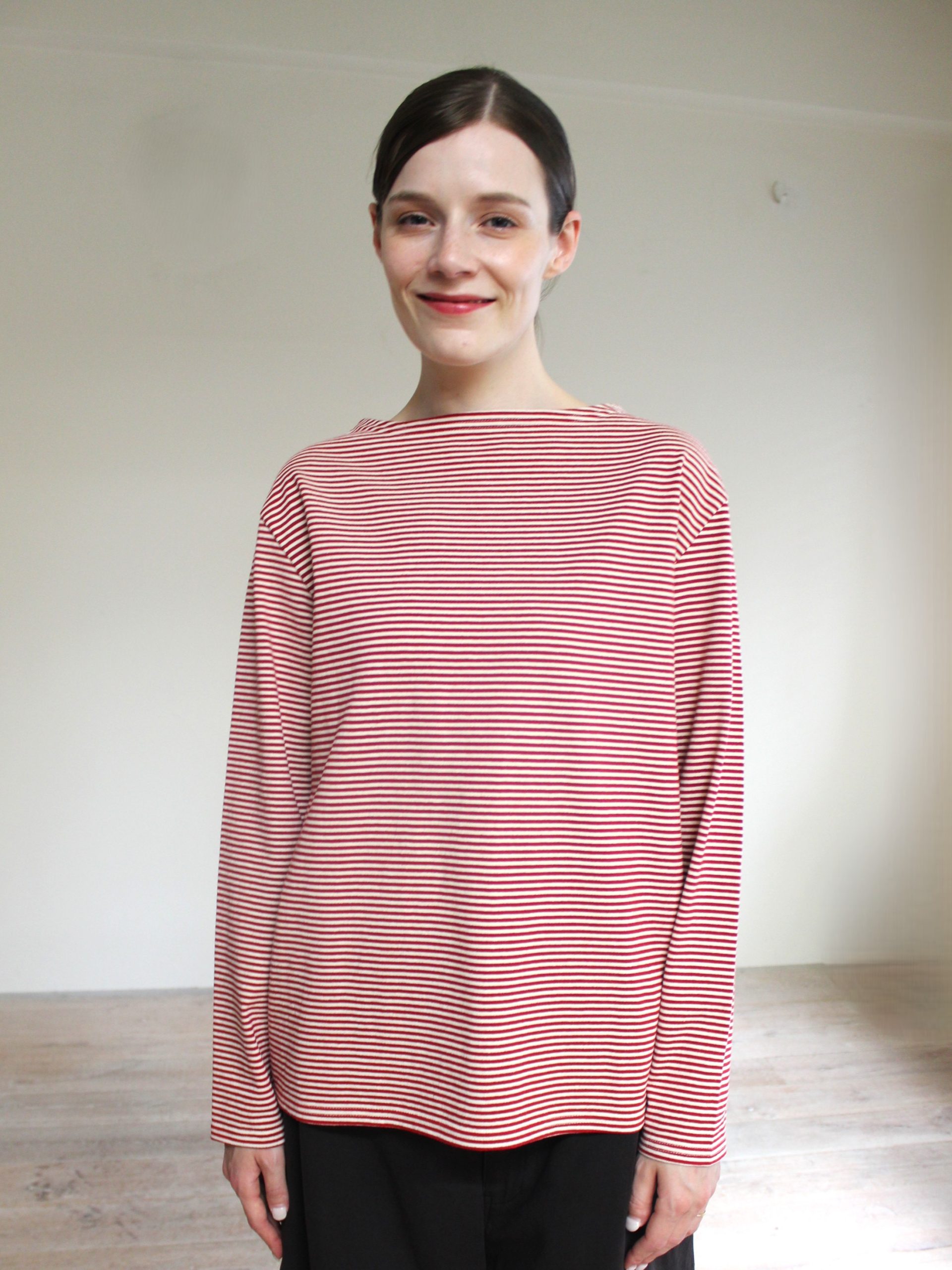 ROSANNA Border Jersey Boat-Neck Tee