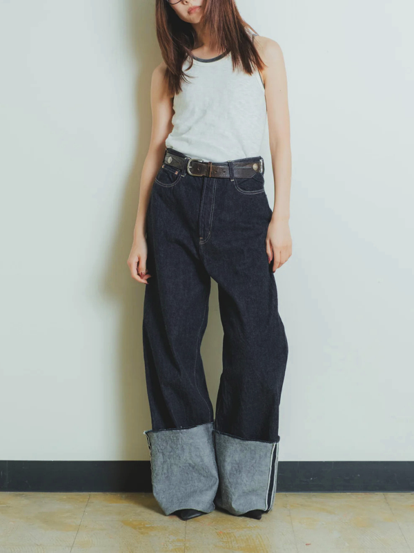 Denim Rolled-up Pants