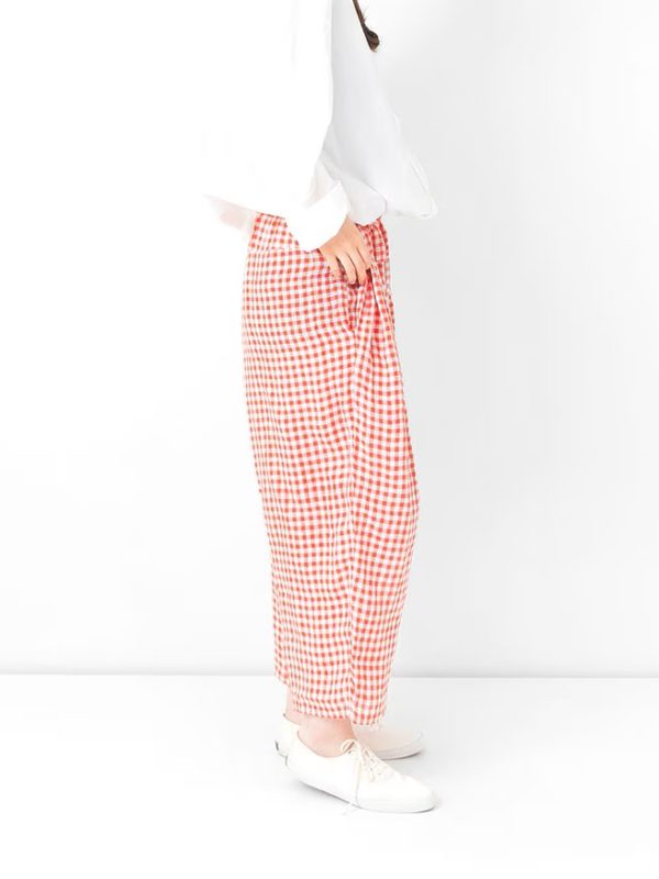 Veritecoeur Gingham Check Yoke Pants