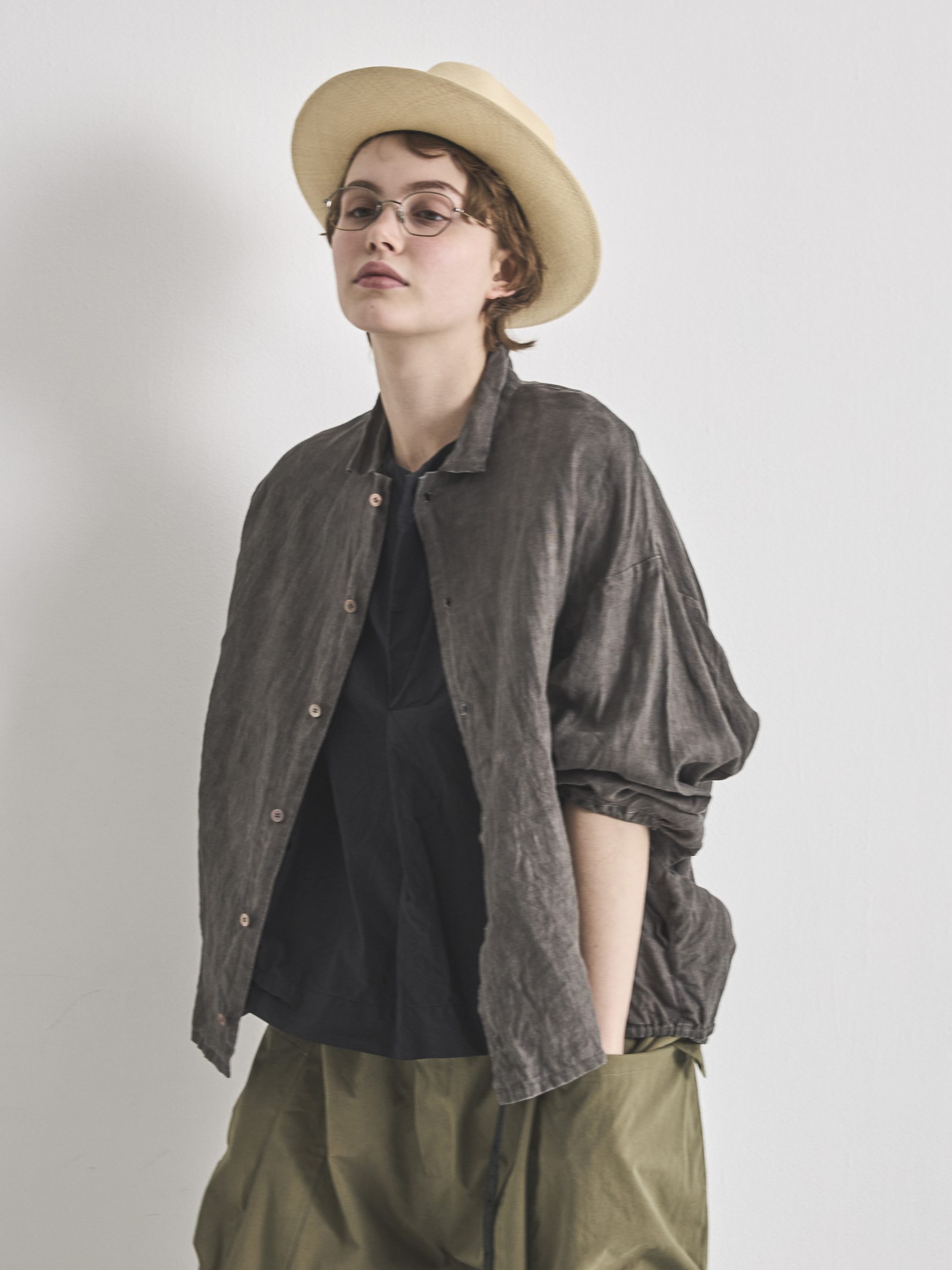 Veritecoeur Ink-dyed Linen Shirt Jacket