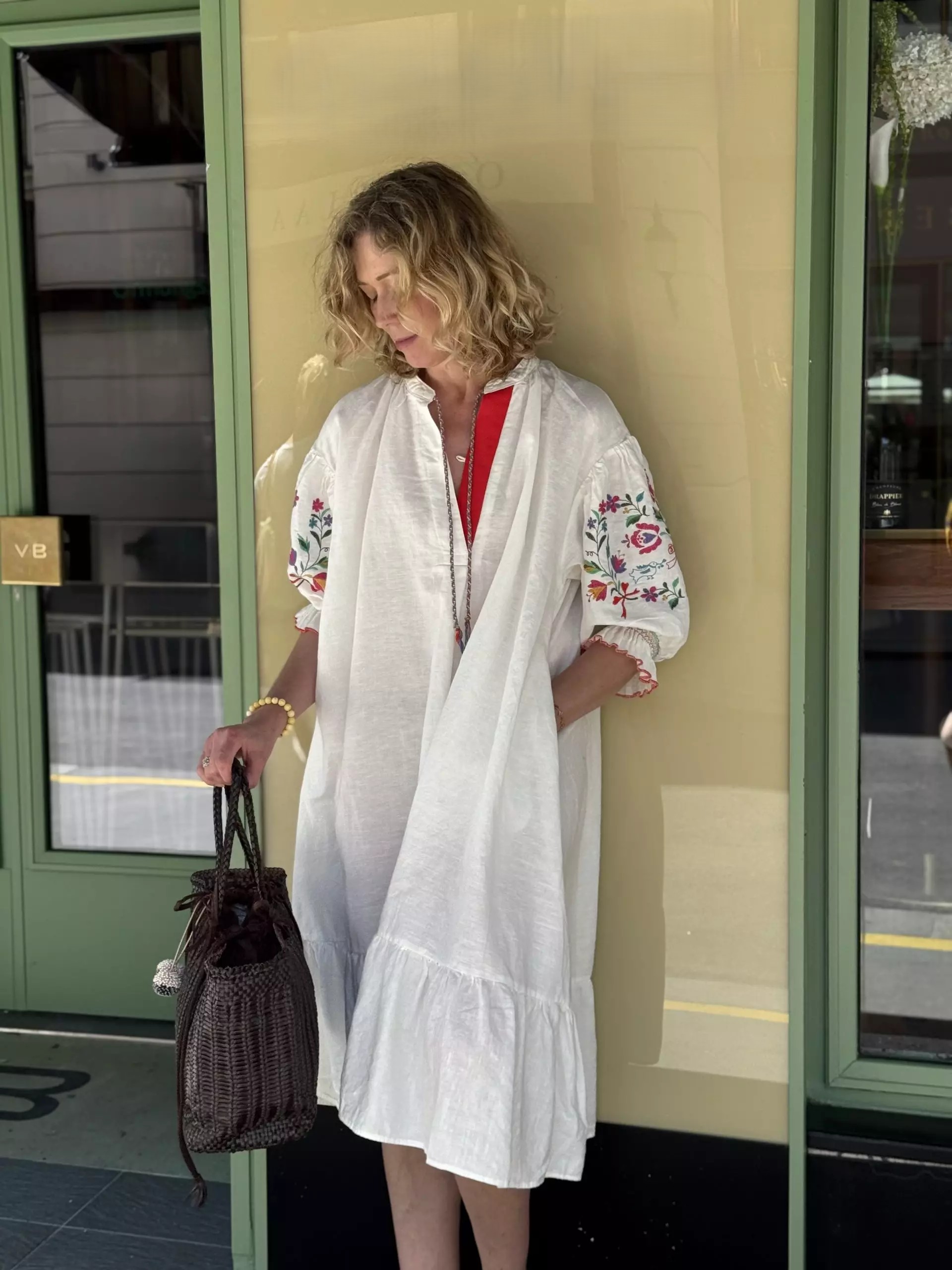 GTH Floral Embroidery Shirt Dress