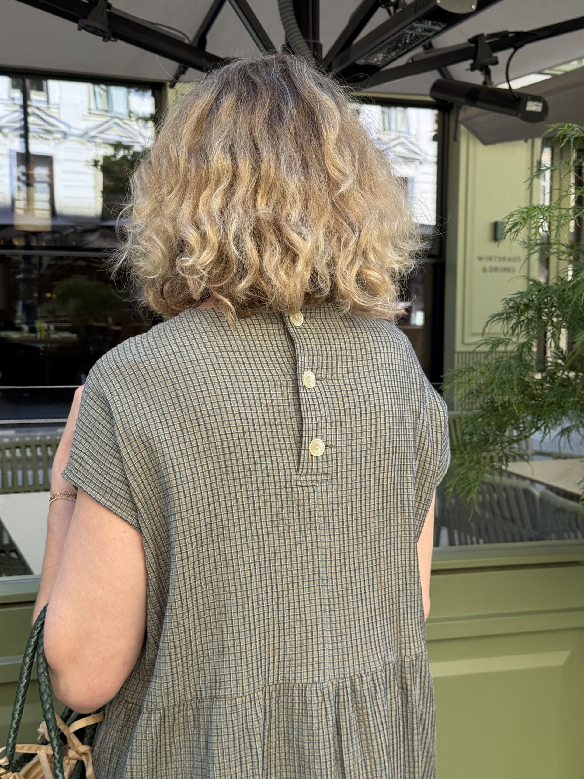 Shirring Check Dress